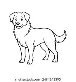 Perro línea arte estilo Vector 
