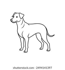 Perro línea arte estilo Vector 