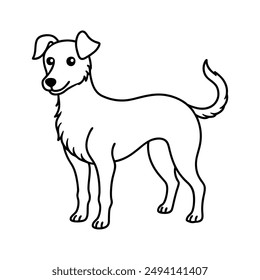 Hundezeile Art Vektorgrafik Stil 