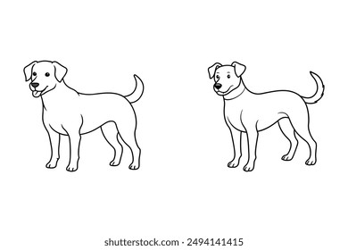 Dog line art vector style 