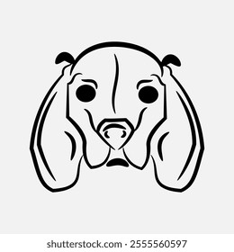 Dog line art vector style, hand drawing illustration with white background