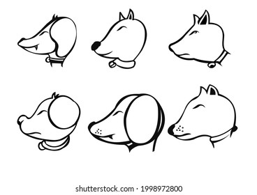 Dog line art vector work, header