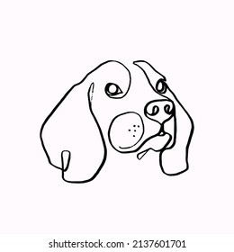 Dog line artwork vector illustration. Continuous Dog line art design.