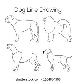 Dog line drawing 