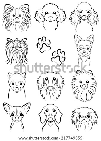 Dog Line Drawing Stock Vector (Royalty Free) 217749355 - Shutterstock