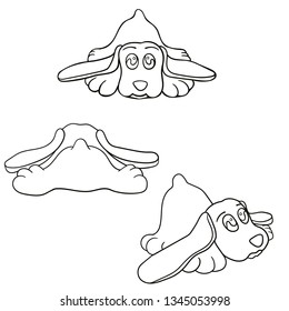 Dog line drawing isolated vector