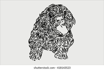 dog line drawing vector