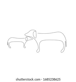 Vektorillustration für Hundezeilenzeichnung