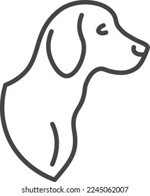 Dog line icon. Animal head drawing. Pet logo