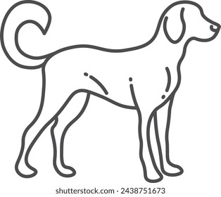 Dog line icon. Friendly pet animal symbol