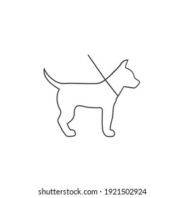 Dog line icon on white. Vector