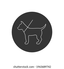 Dog line icon on white. Vector