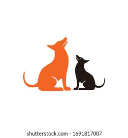 Dog line icon set. Vector illustration.