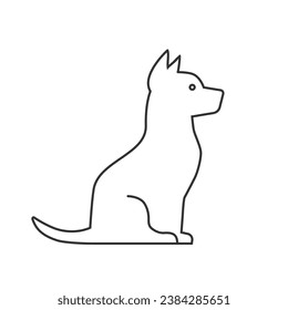 Dog line icon silhouette vector. Farm animals collection. Pet flat sign