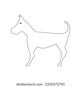 Diseño de símbolo de la ilustración del vector del icono de la línea de perro