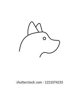 Dog line icon - vector linear concept sign or logo element. Thin line illustration. Contour symbol. Vector isolated outline drawing. Flat design