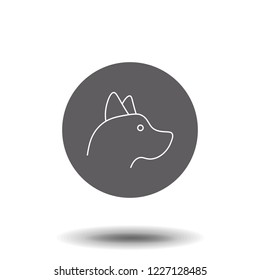 Dog line icon - vector linear concept sign or logo element. Thin line illustration. Contour symbol. Vector isolated outline drawing. Flat design