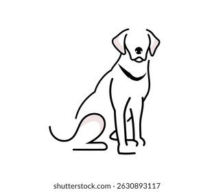 dog line logo, dog animal silhouette design
