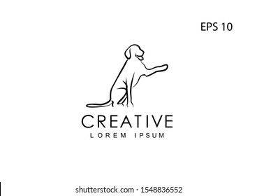 Dog line logo for the company. Vector illustration.