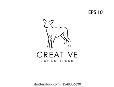 Dog line logo for the company. Vector illustration.