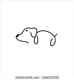Dog line  logo design template icon logo vector image