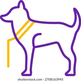 Línea de perro Diseño de icono de Vector de dos colores