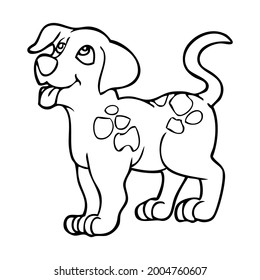 dog line vector illustration,
isolated on white background.top view