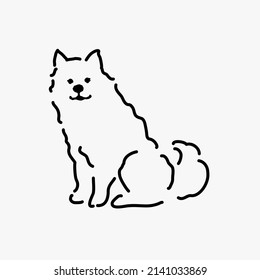 Hund, Linie, Vektorsymbol-Design