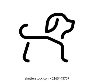 Dog Linear Icon Pet Outline Simple Stock Vector (Royalty Free ...