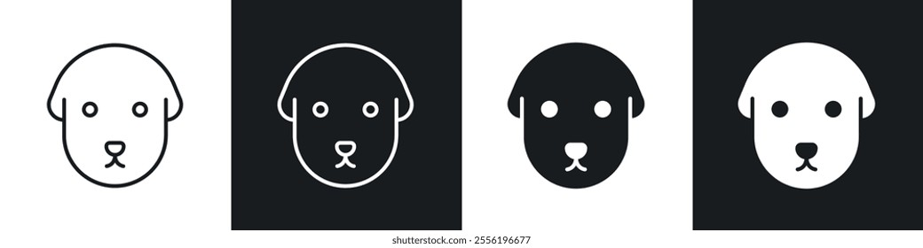 Dog linear icon set for app, and web design.