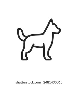 Dog, linear style icon. Editable stroke width