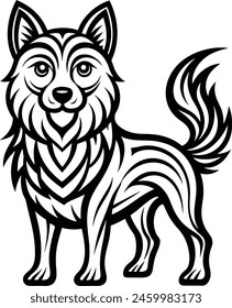 Dog liner art design ,graphic resource