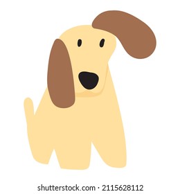Dog listening. Vector icon illustration on white background. 