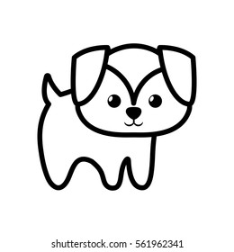 dog little character animal outline vector illustration eps 10