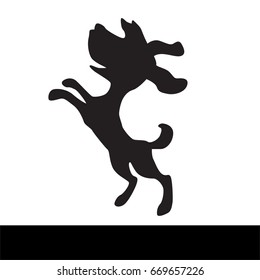 Dog little silhouette vector fox terrier