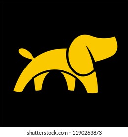 Dog logo abstract design template.
