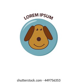 Dog Logo Abstract. Design. Template. Business. Vector Illustration. cartoon and flat style.  smile. happy