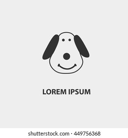 Dog Logo Abstract. Design. Template. Business. Vector Illustration. cartoon and flat style.  smile. happy
