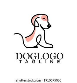 Dog logo animal design vector 