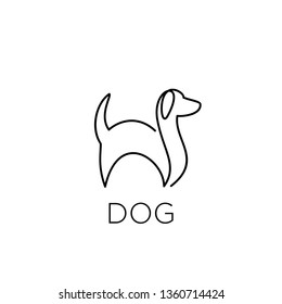 dog logo black line style outline icon designs vector illustration art monoline simple