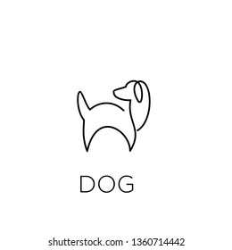 dog logo black line style outline icon designs vector illustration art monoline simple