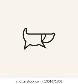 DOG  logo chat bubble vector icon illustration