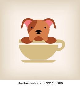 Dog logo coffee vector.