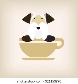 Dog logo coffee vector.
