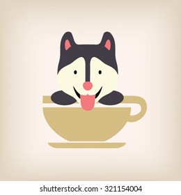 Dog logo coffee vector.