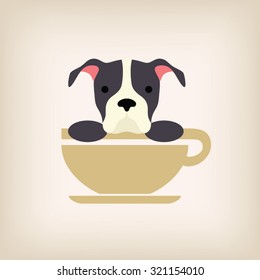 Dog logo coffee vector.
