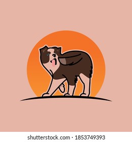 dog logo colorful mascot cartoon 