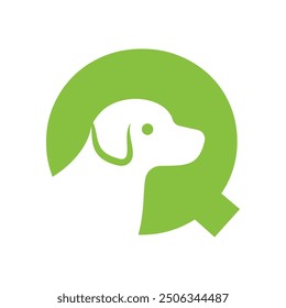 Dog Logo combine with letter Q vector template