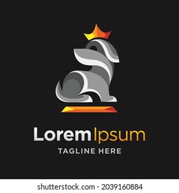 dog logo with crown concept