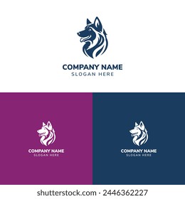 Dog logo design. Animal logo design template